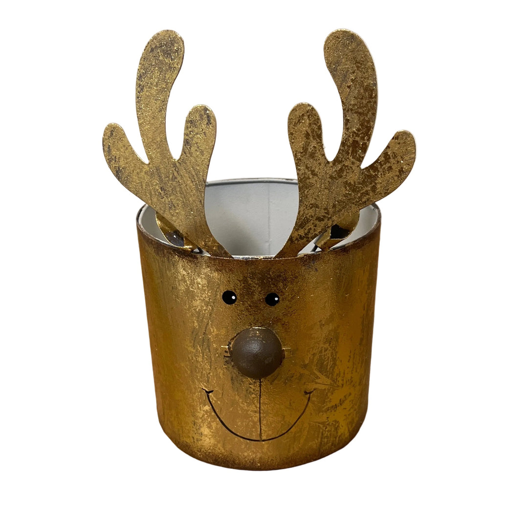 Large Metal Reindeer Pot