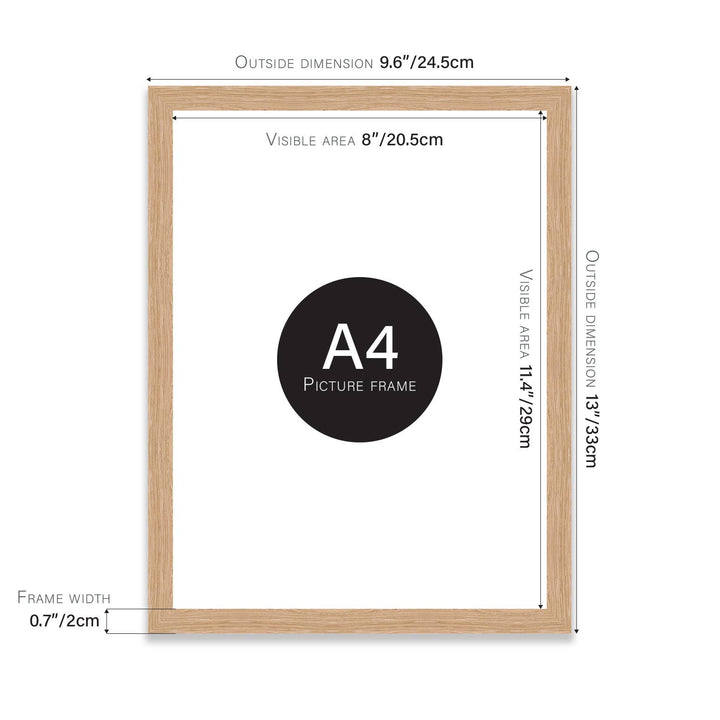 Oak A4 Picture Frame