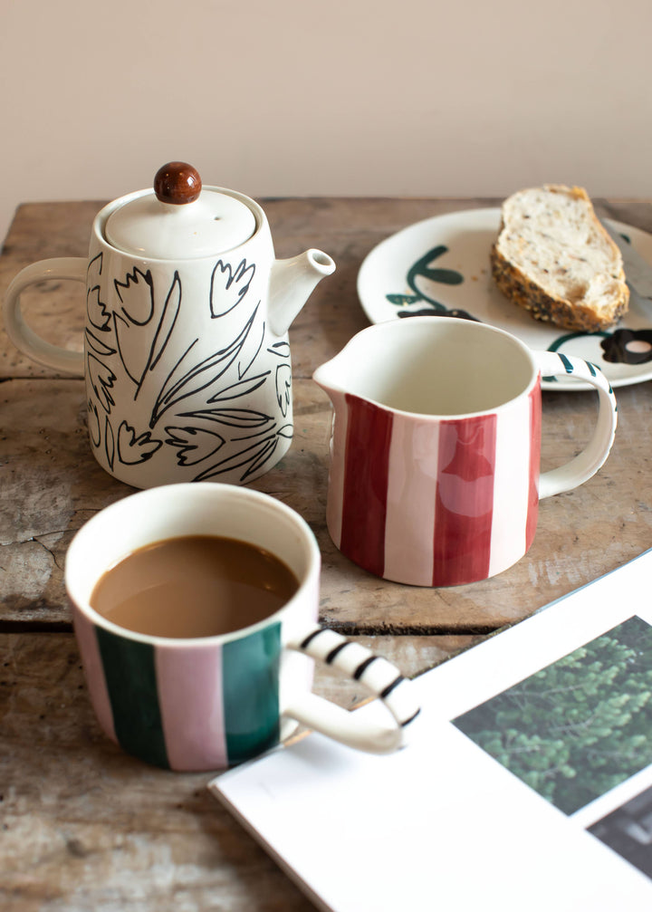 Teal/Lilac Stripe Large Mug