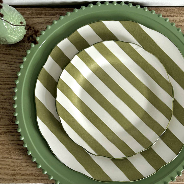 Set of 4 Trattoria Khaki Dinner Plates