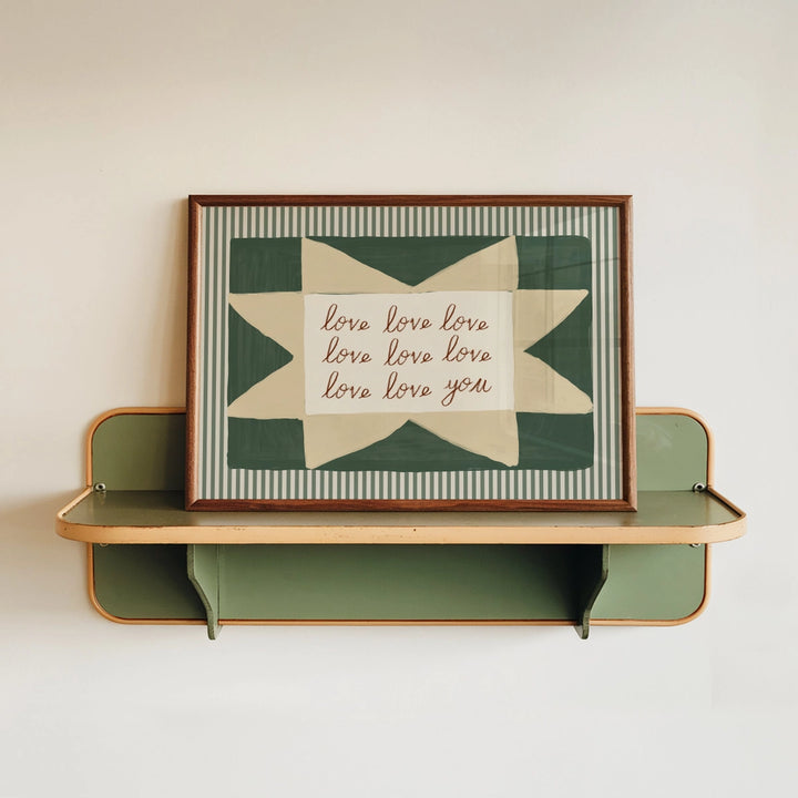 Love Love Love You Print Green