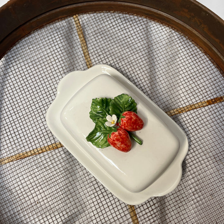 Strawberry Italian Butter Dish