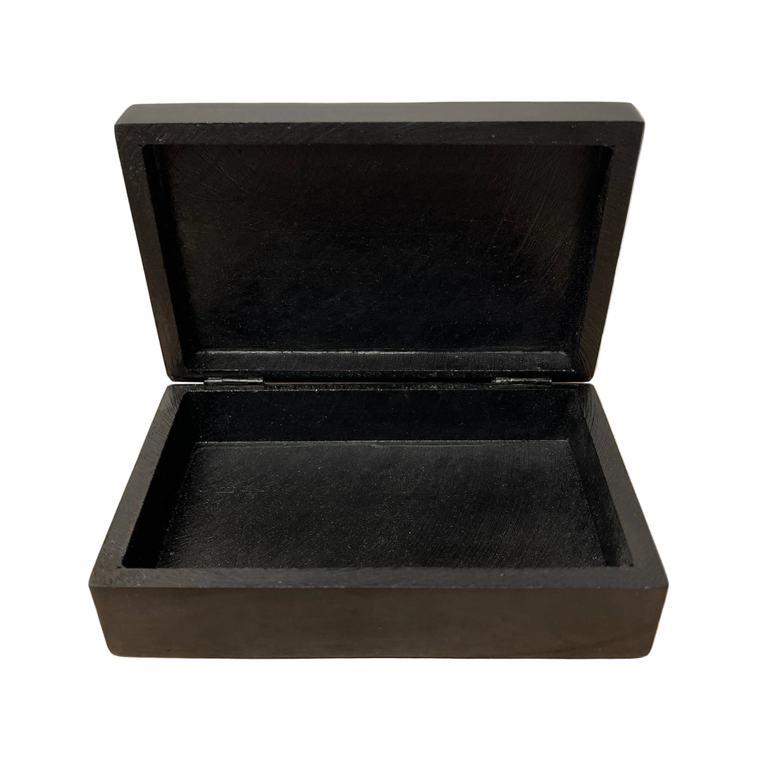 Rectangular Box Carved Black Soap Stone