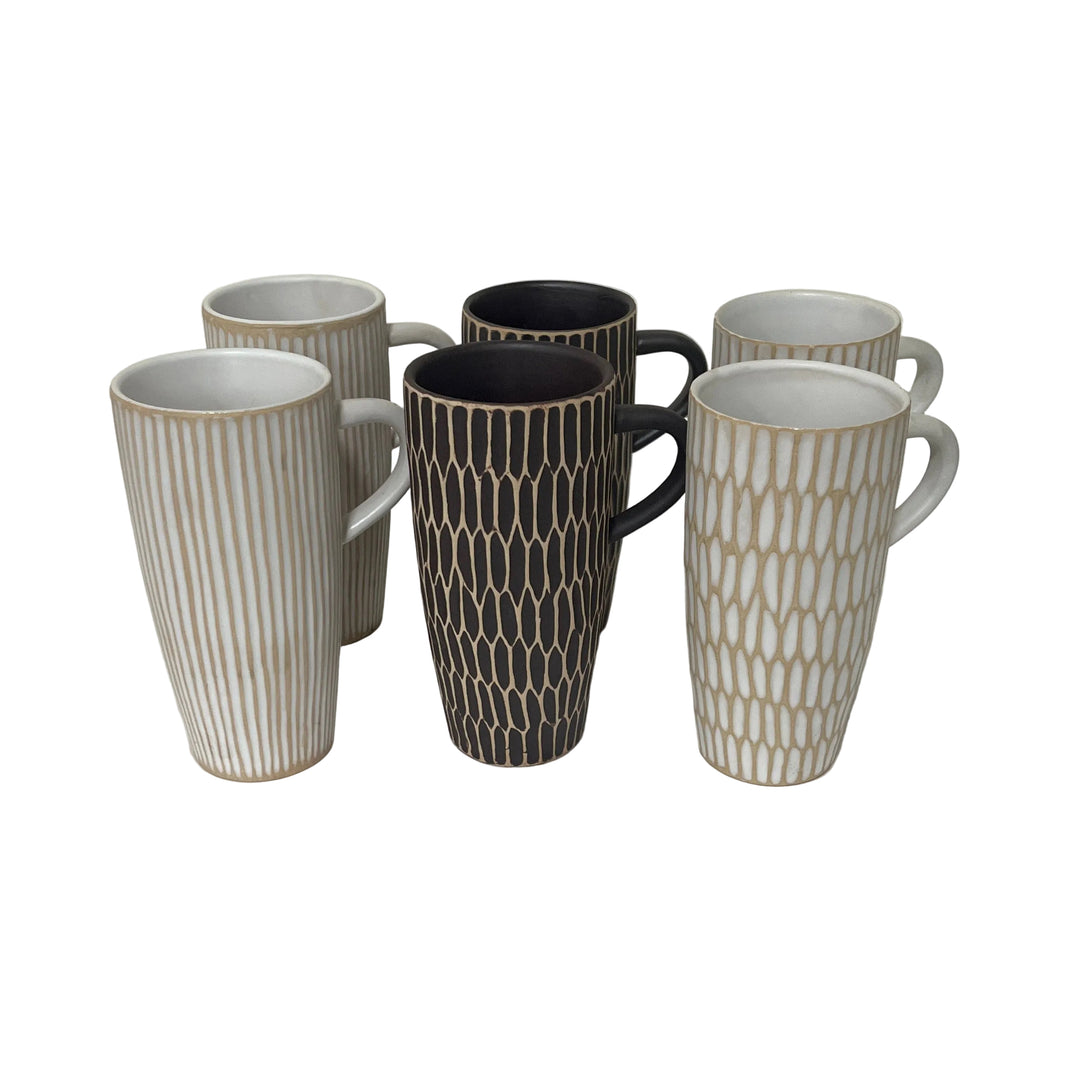 Set of 6 Tall Assorted Mugs