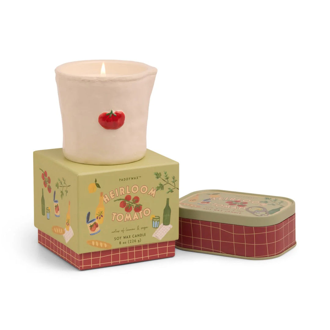 Bistro Tomato Printed Tin Candle In Heirloom Tomato