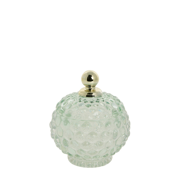 Pot de stockage en verre pressé vert granite