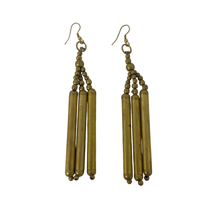 Pair of Handmade Gold Drop Earrings