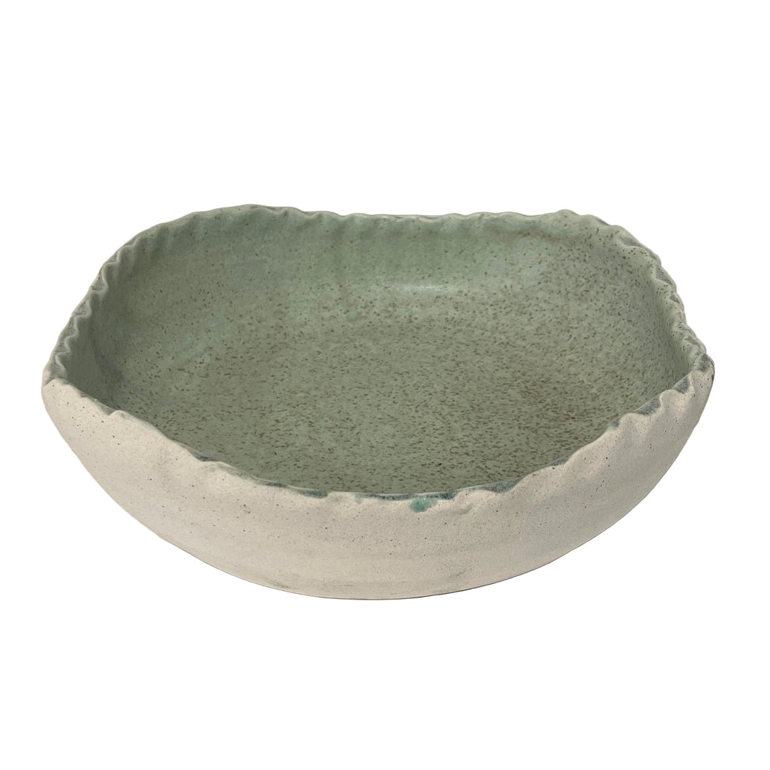Large Shallow Bowl Emerald House Decor