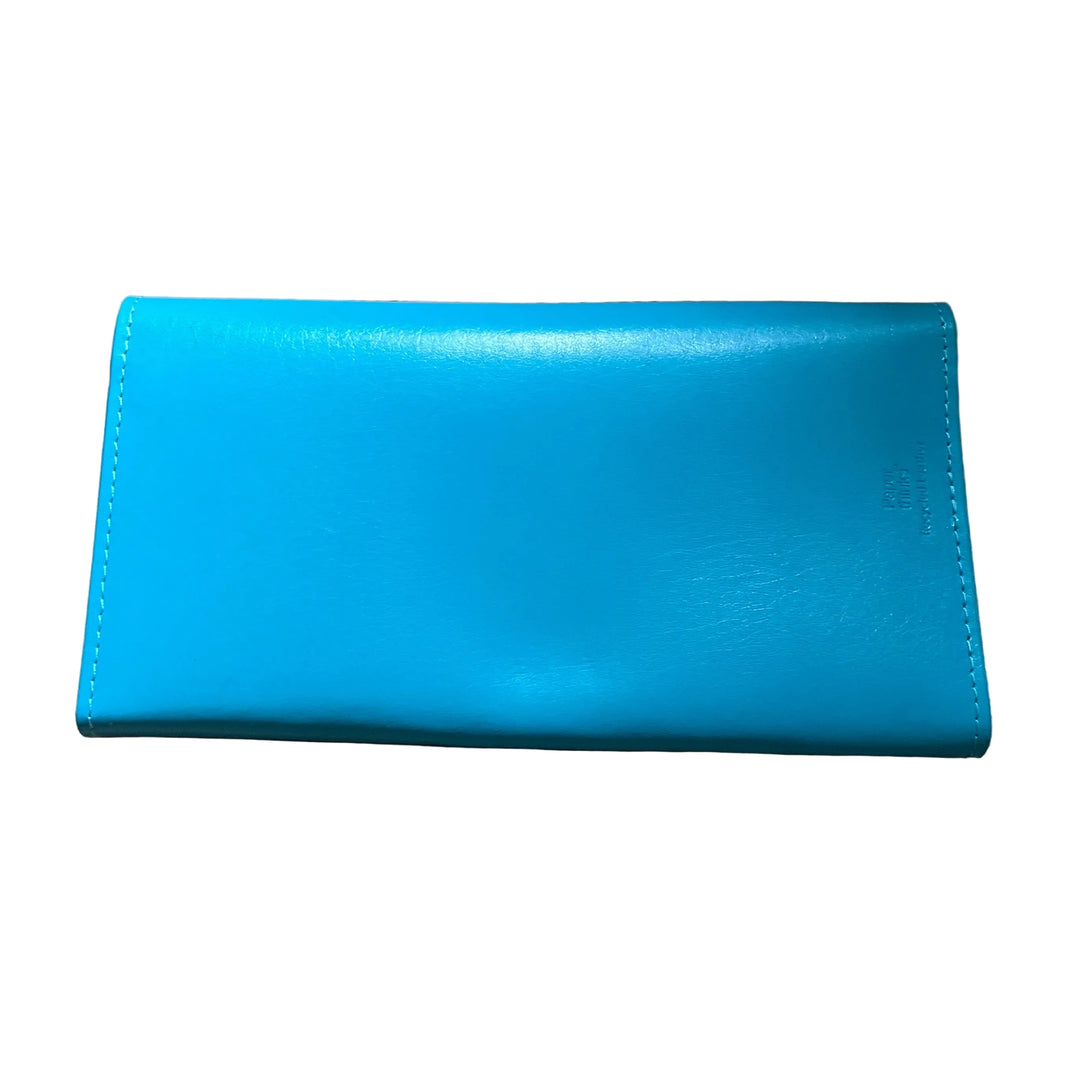 Teal Leather Travel Envelope Purse