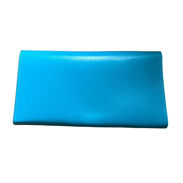 Teal Leather Travel Envelope Purse