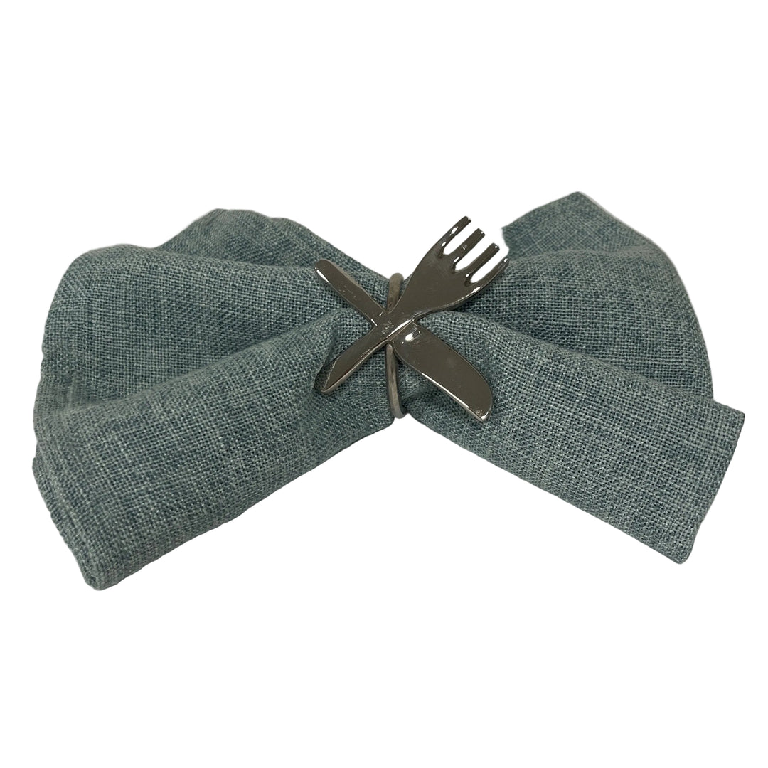 Set of 6 Metal Knife & Fork Napkin Rings