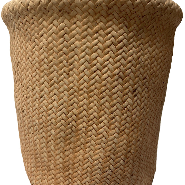 Rattan Design Roll Top Pot Planter