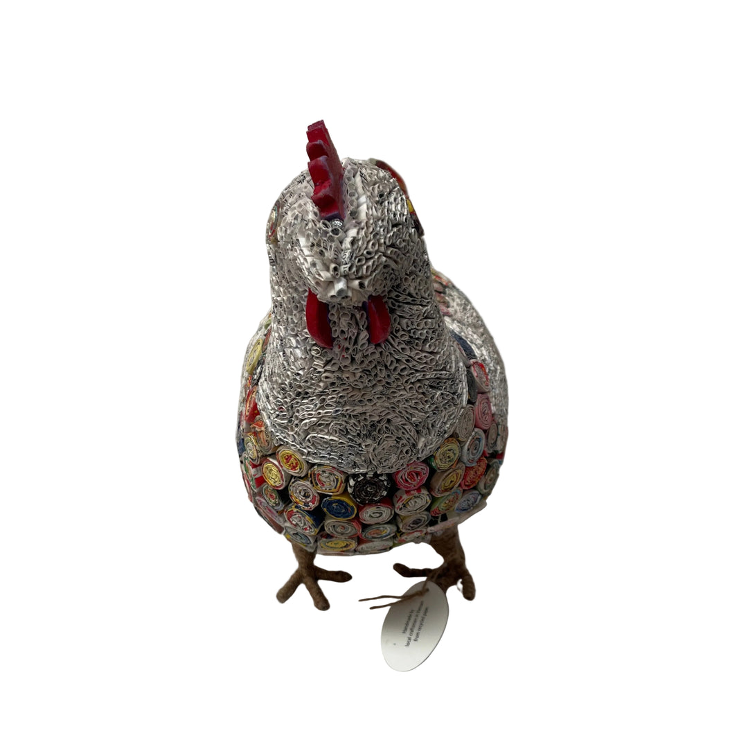 Large Handmade Paper Chicken Decor