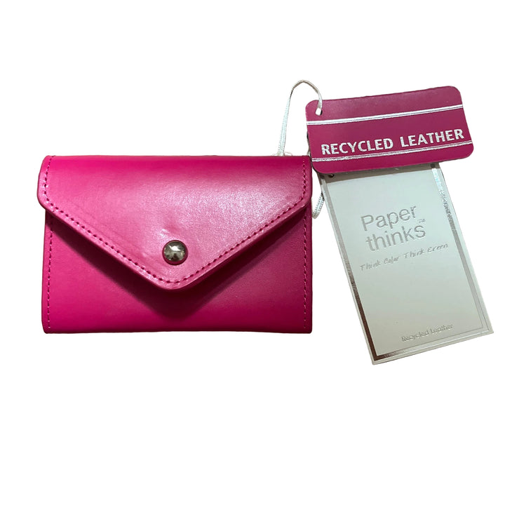 Hot Pink Leather Card Envelope Purse