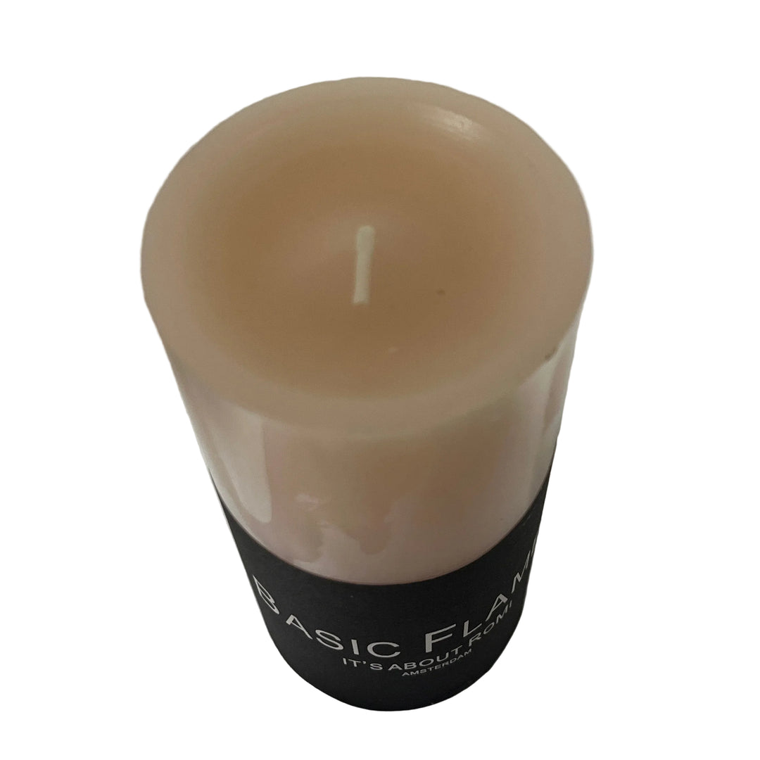 RoMi Basic Flames Pillar Candle Taupe