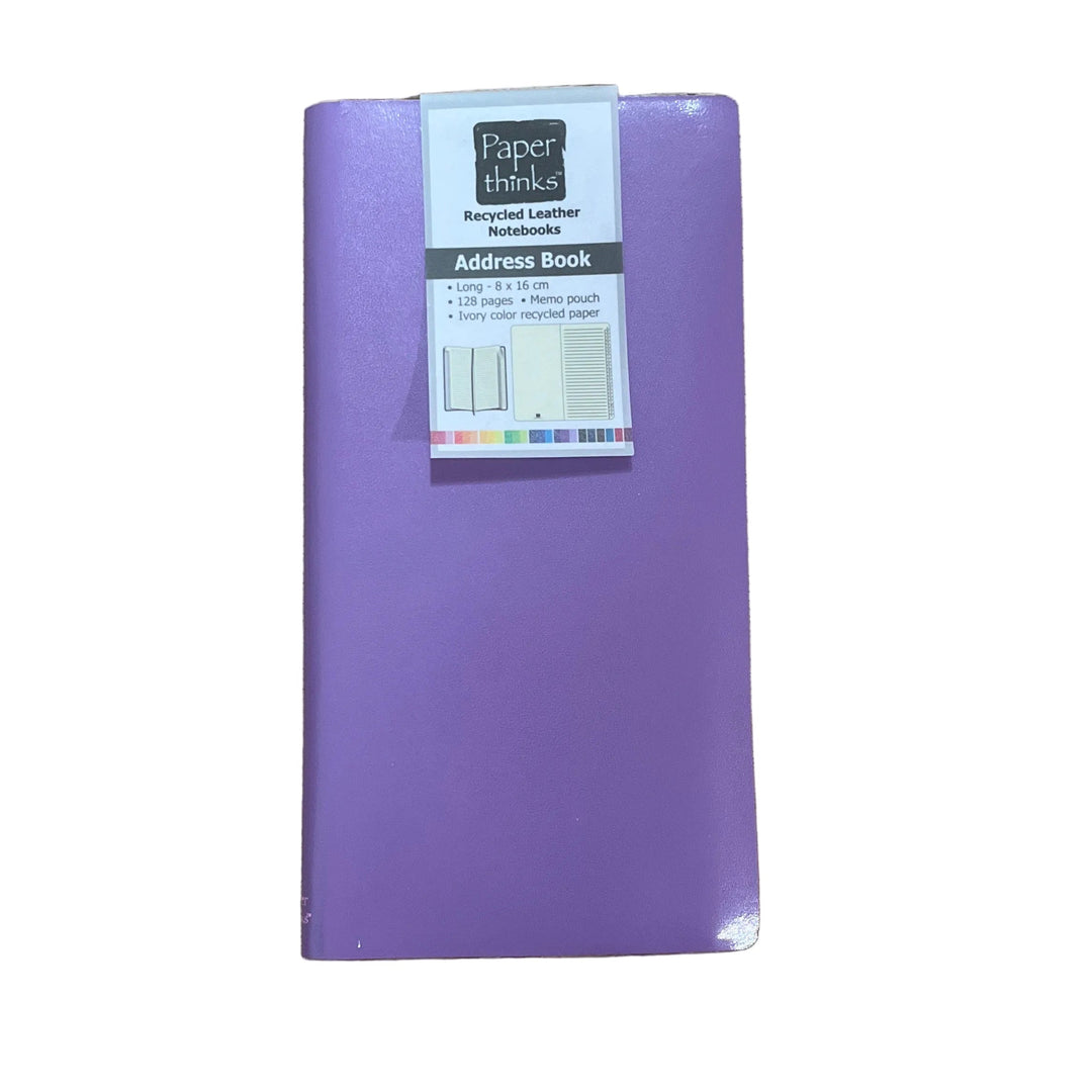 Address Book Recycled Leather Purple
