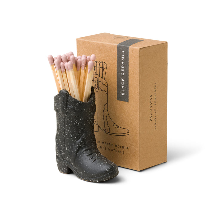 Nashville Ceramic Boot Match Holder (25 Pcs) In Black