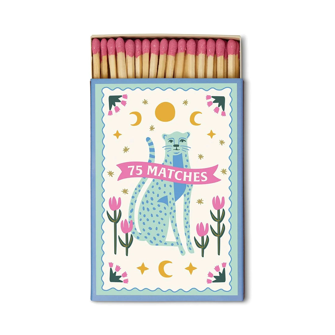 Paddywax A Dopo Boxed Matches Blue Cheetahs (75 Pcs) Hot Pink