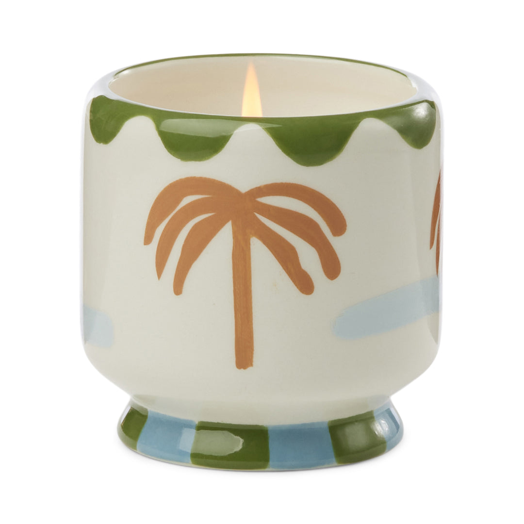A Dopo Palm Tree Ceramic Candle Lush Palms