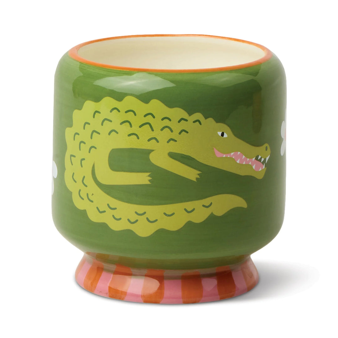 A Dopo Crocodile Ceramic Candle Prickly Pear