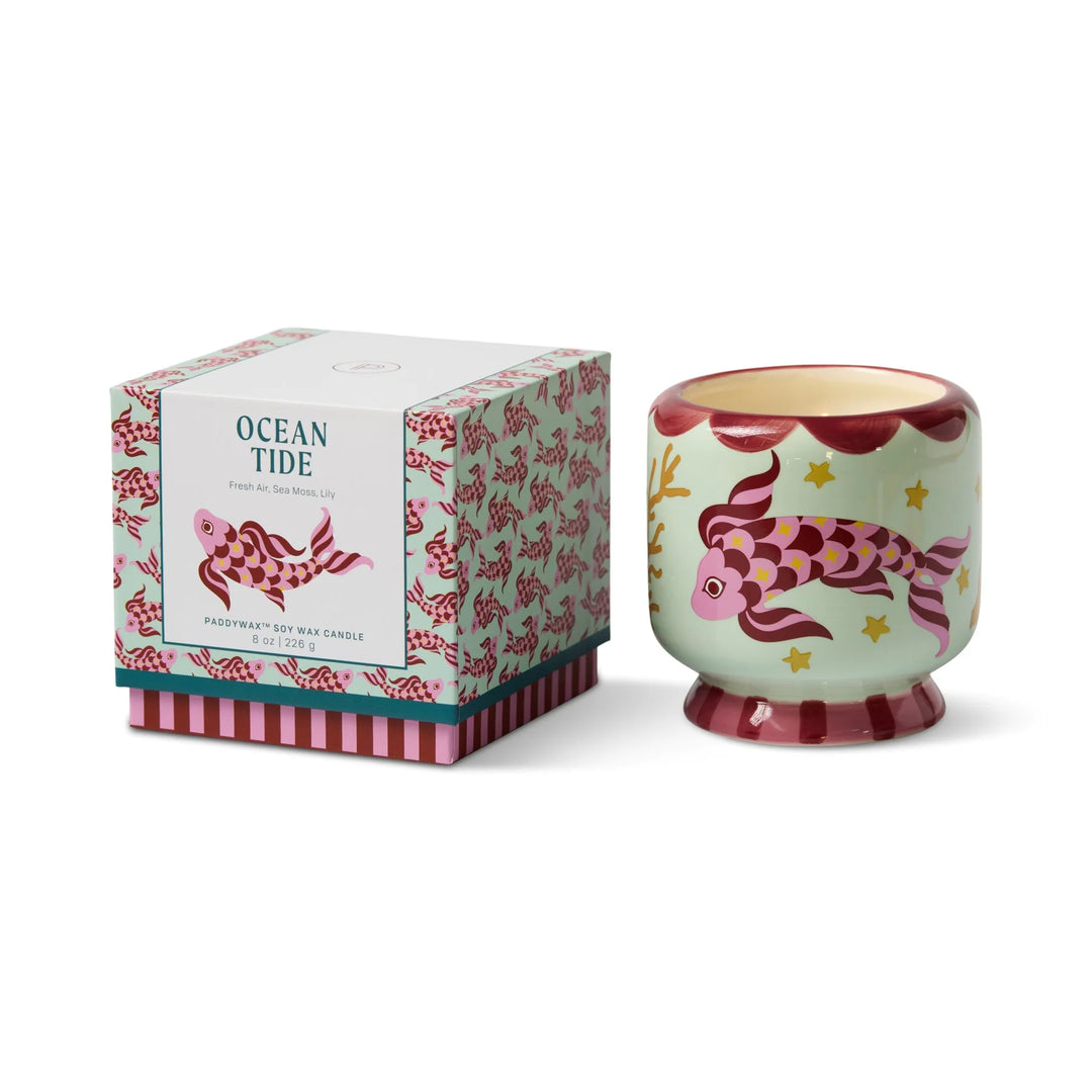 A Dopo Koi Fish Ceramic Candle Sea Salt & Sage