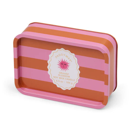 A Dopo Sun Printed Tin Candle Orange Blossom