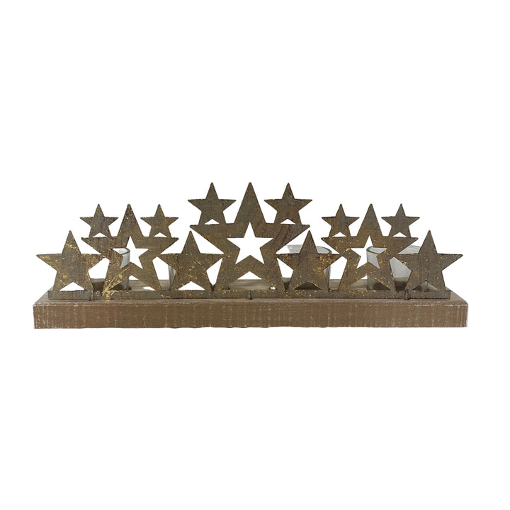 Quadruple Tea light Holder with Stars