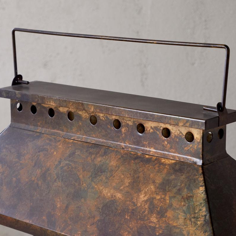 Akoko Wide Lantern Large in Brown Patina