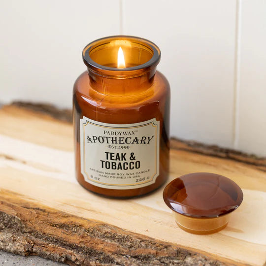 Apothecary Glass Jar Candle Teak & Tobacco