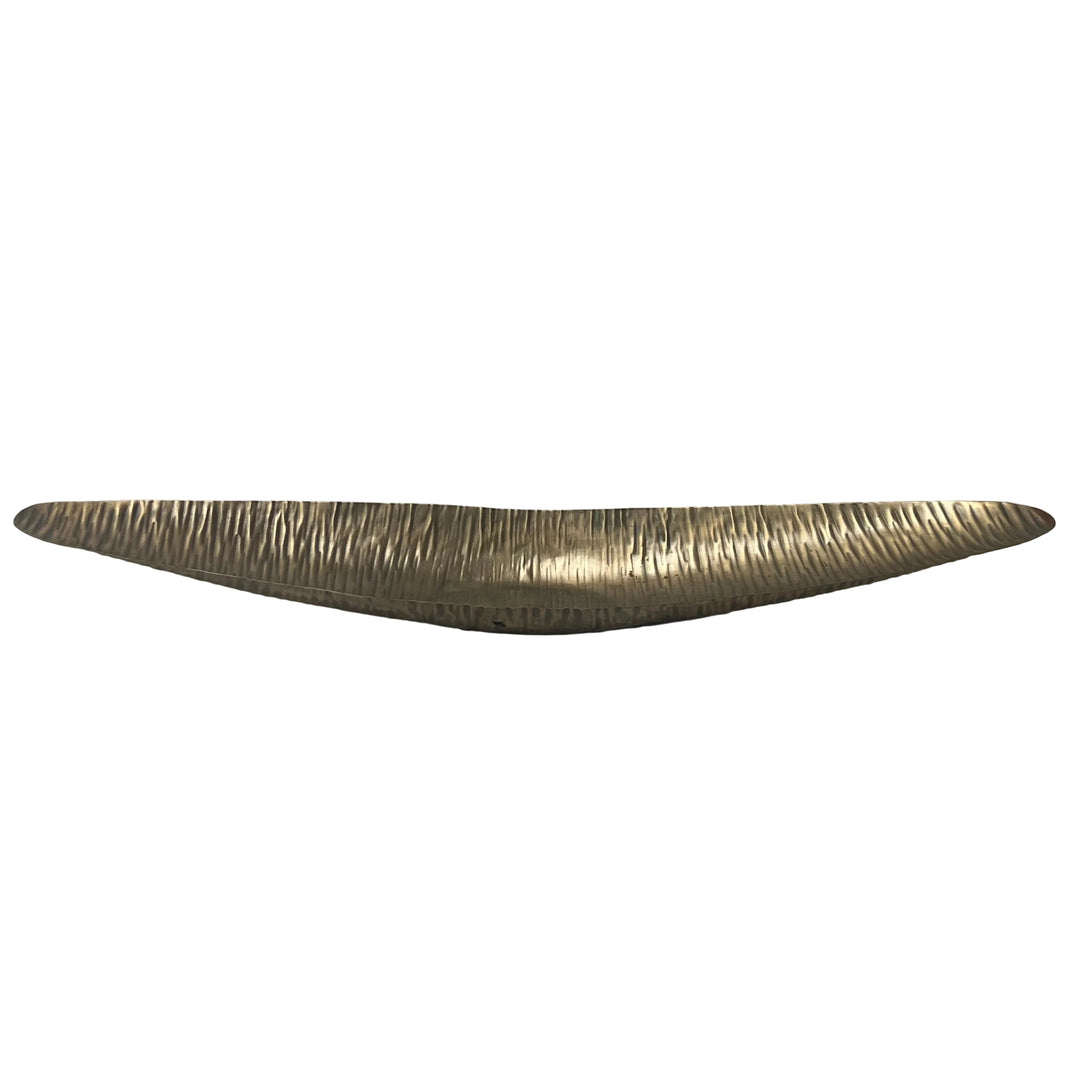 Large Long Leaf Metal Dish Antique Brass
