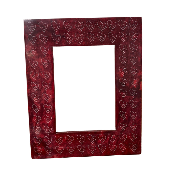 Hand Made Heart Photo Frame 5X7 Red