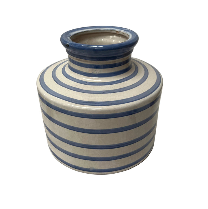 Large Glazed Stripe Vase