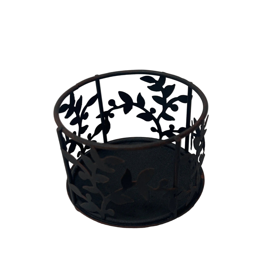 Rustic Black Pillar Candle Holder