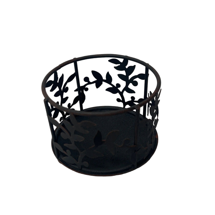 Rustic Black Pillar Candle Holder