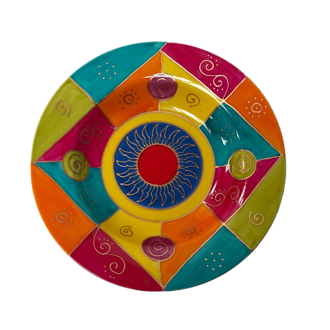 Set Of 6 Red Sun Porcelain Soup Plates