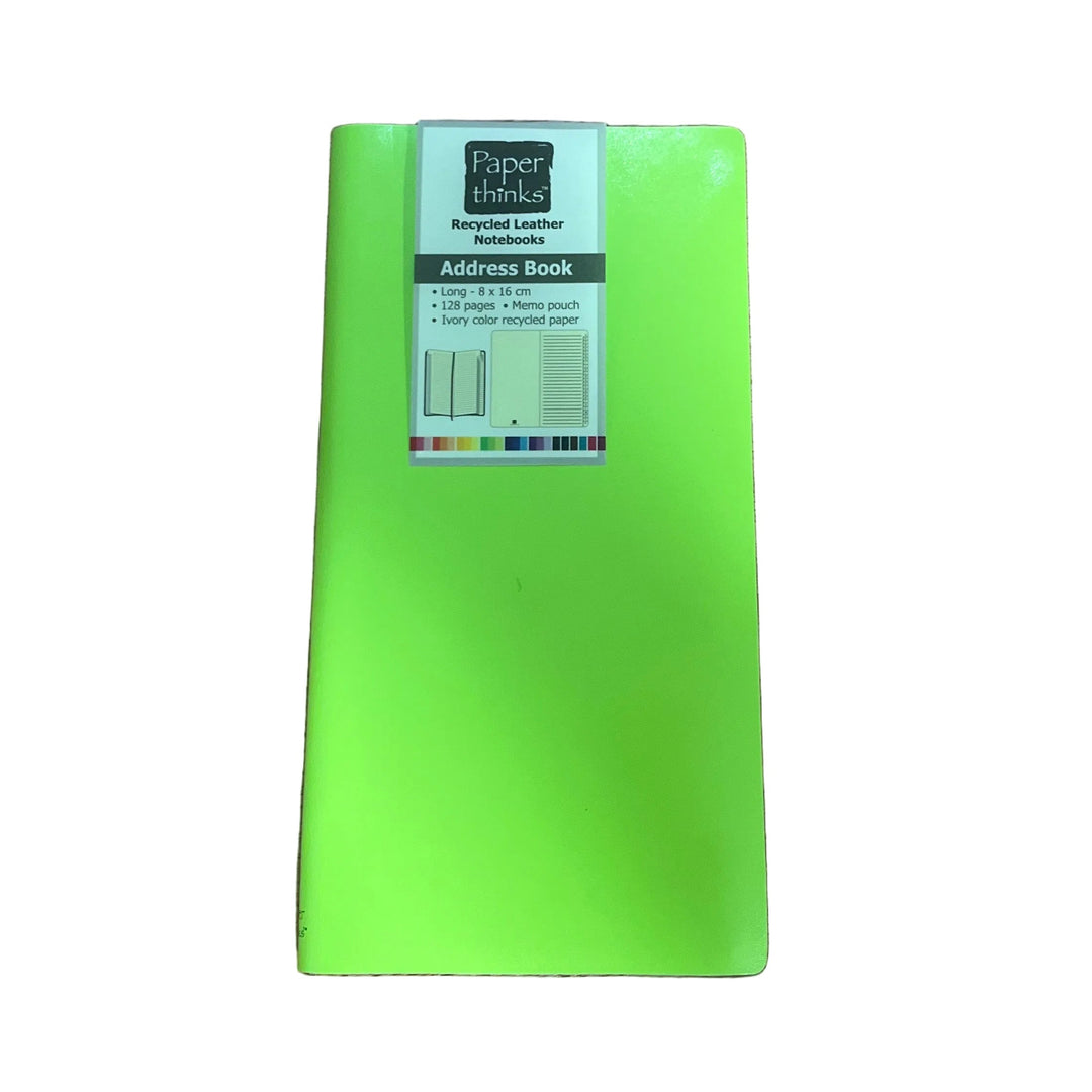 Address Book Recycled Leather Green