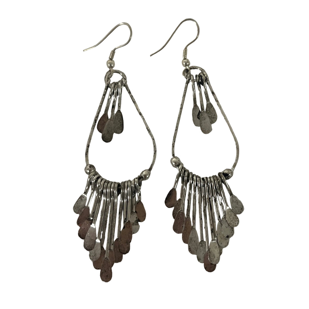 Pair of Handmade Boho Silver Earrings