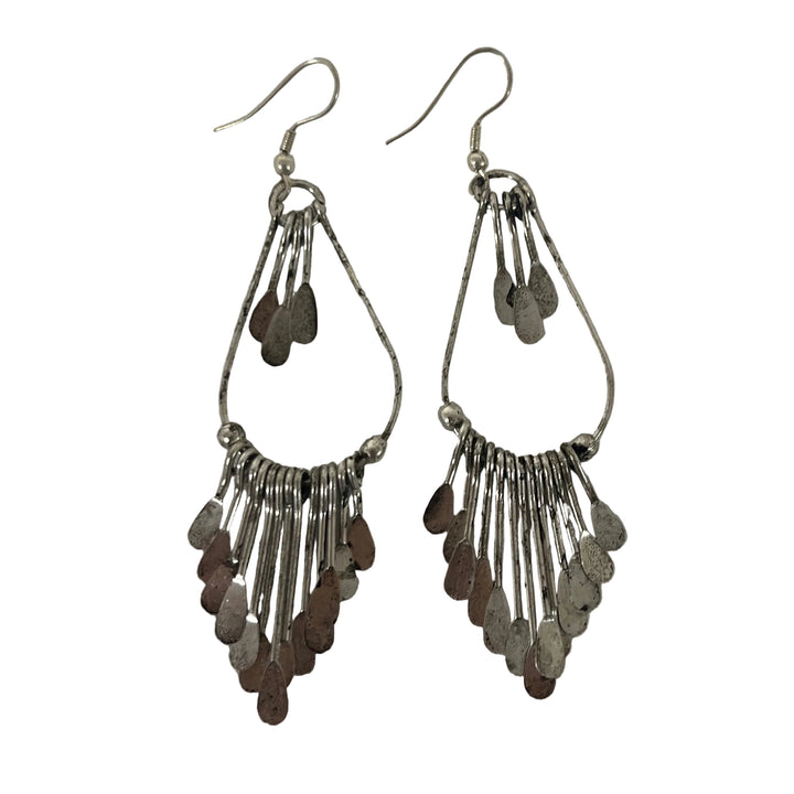 Pair of Handmade Boho Silver Earrings