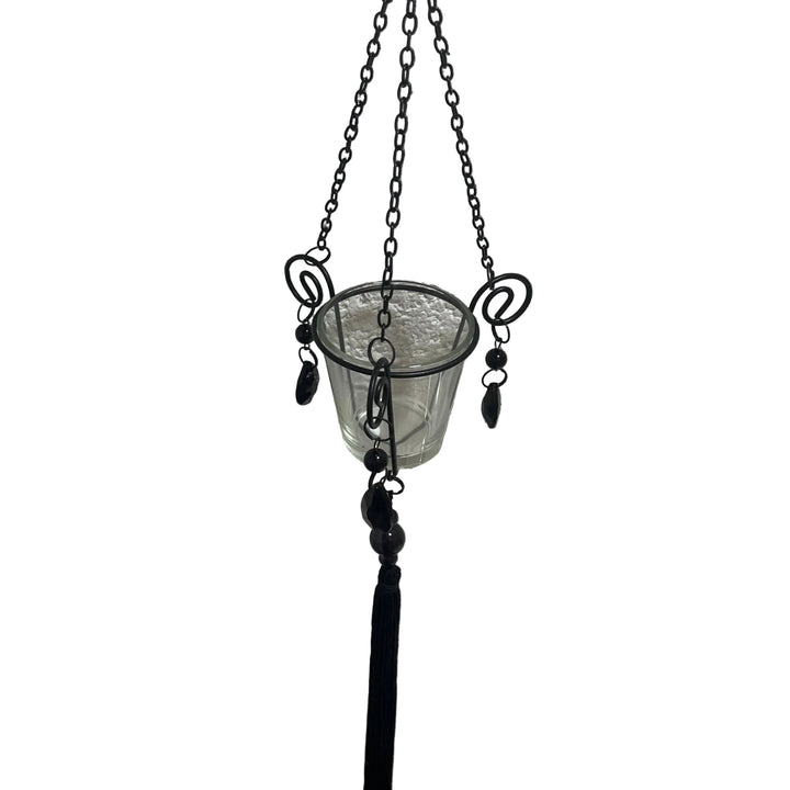 Hanging Scroll & Beads Tea Light Holder