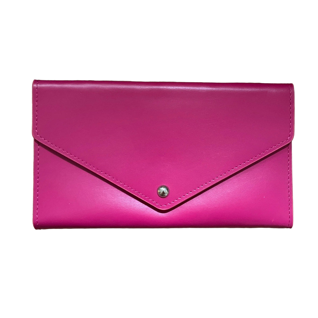 Hot Pink Leather Travel Envelope Purse