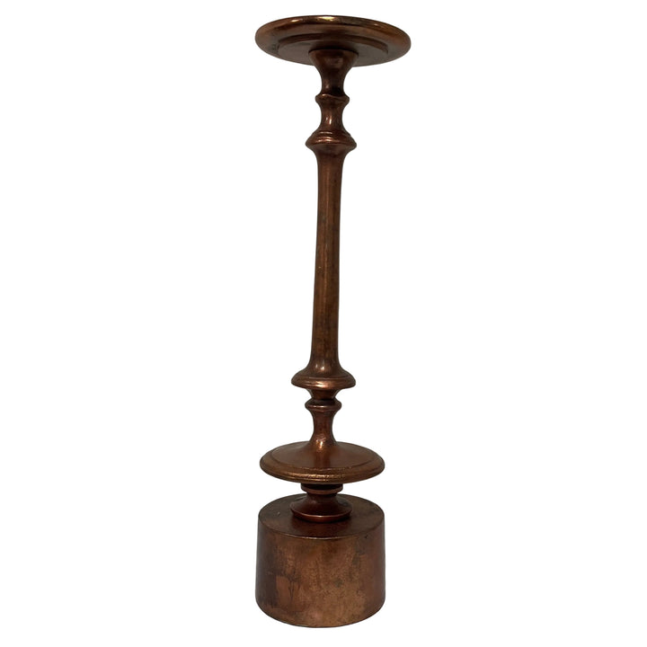 Large Metal Pillar Candle Stand Copper