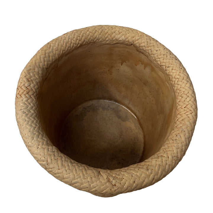 Rattan Design Roll Top Pot Planter