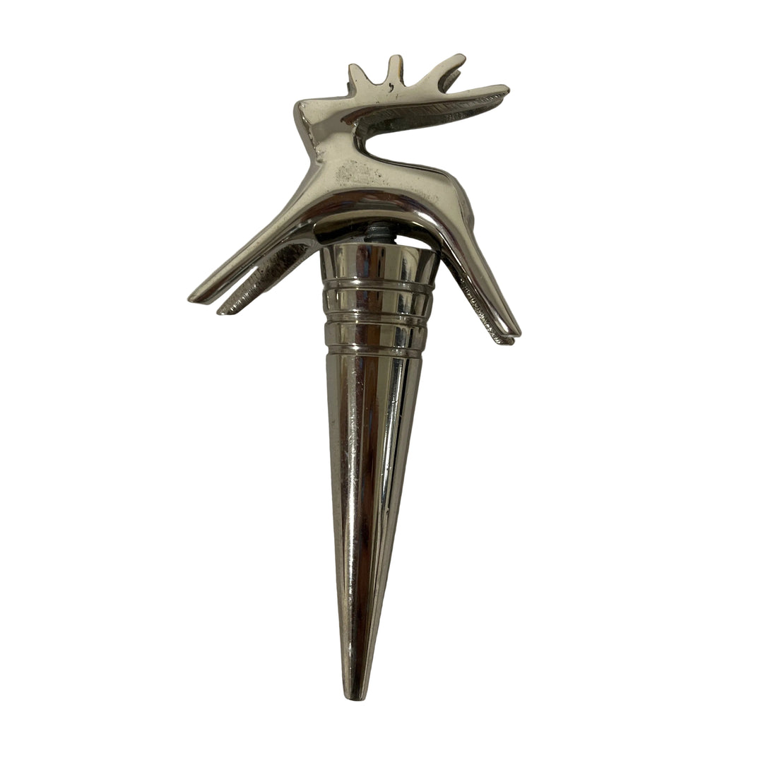 Reindeer Wine Stopper Silver