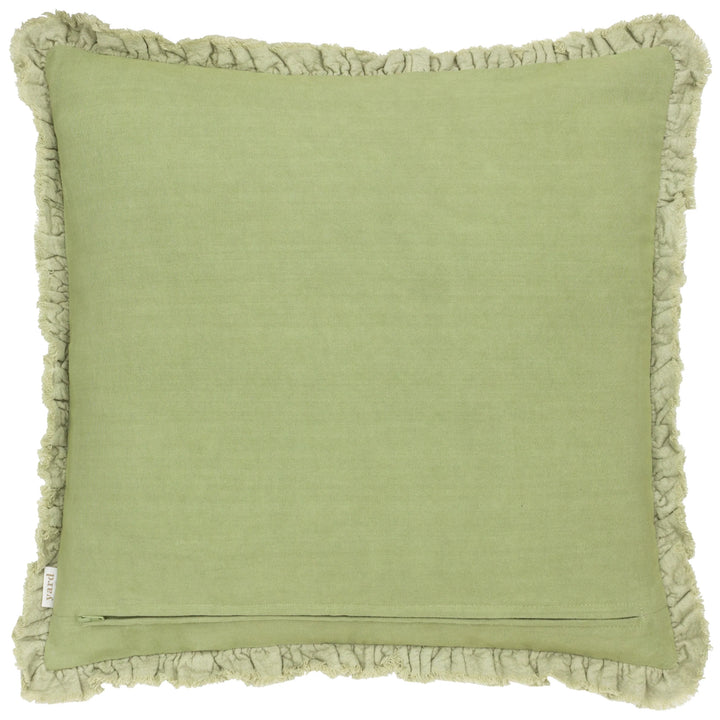 Bertie Feather Filled Velvet Cushion in Sage