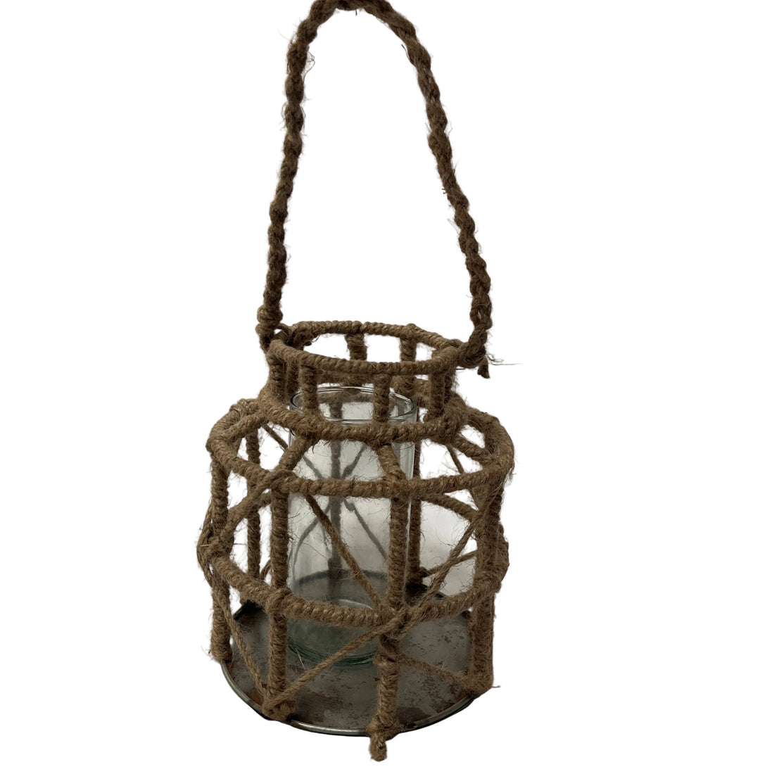 Rustic Hanging Lantern with Jute
