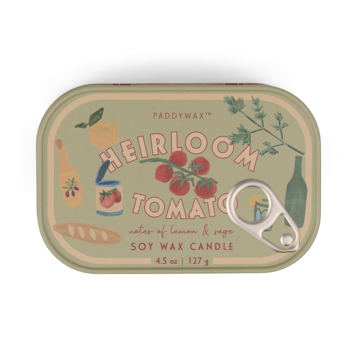 Bistro Tomato Printed Tin Candle In Heirloom Tomato