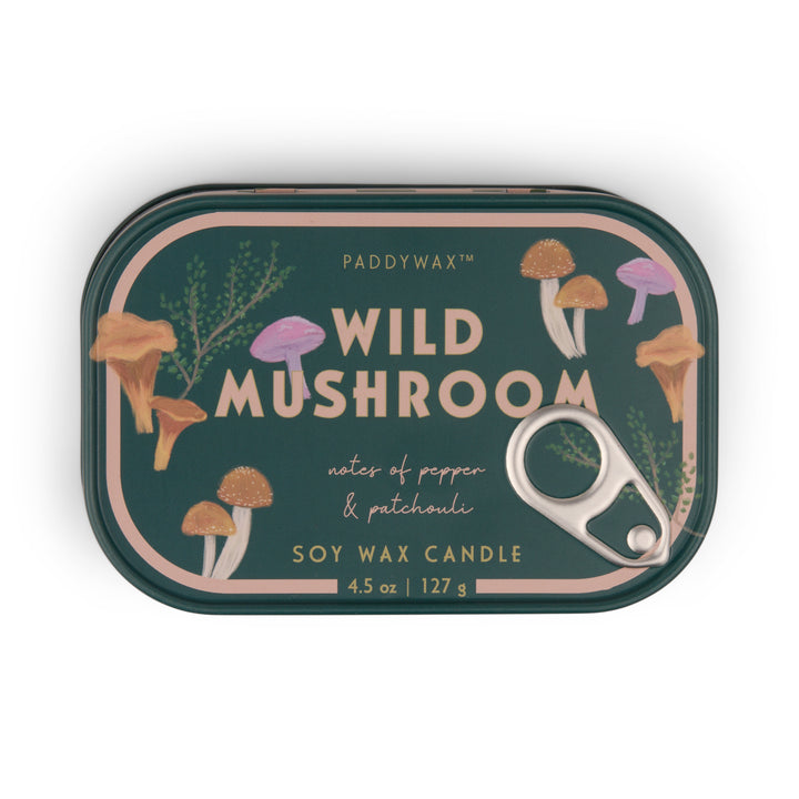 Bistro Mushroom Printed Tin Candle Wild Mushroom