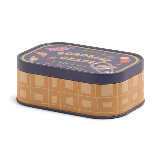 Bistro Grapes Printed Tin Candle In Bordeaux Grape