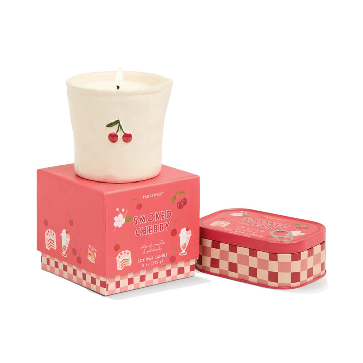 Bistro Cherry Printed Tin Candle