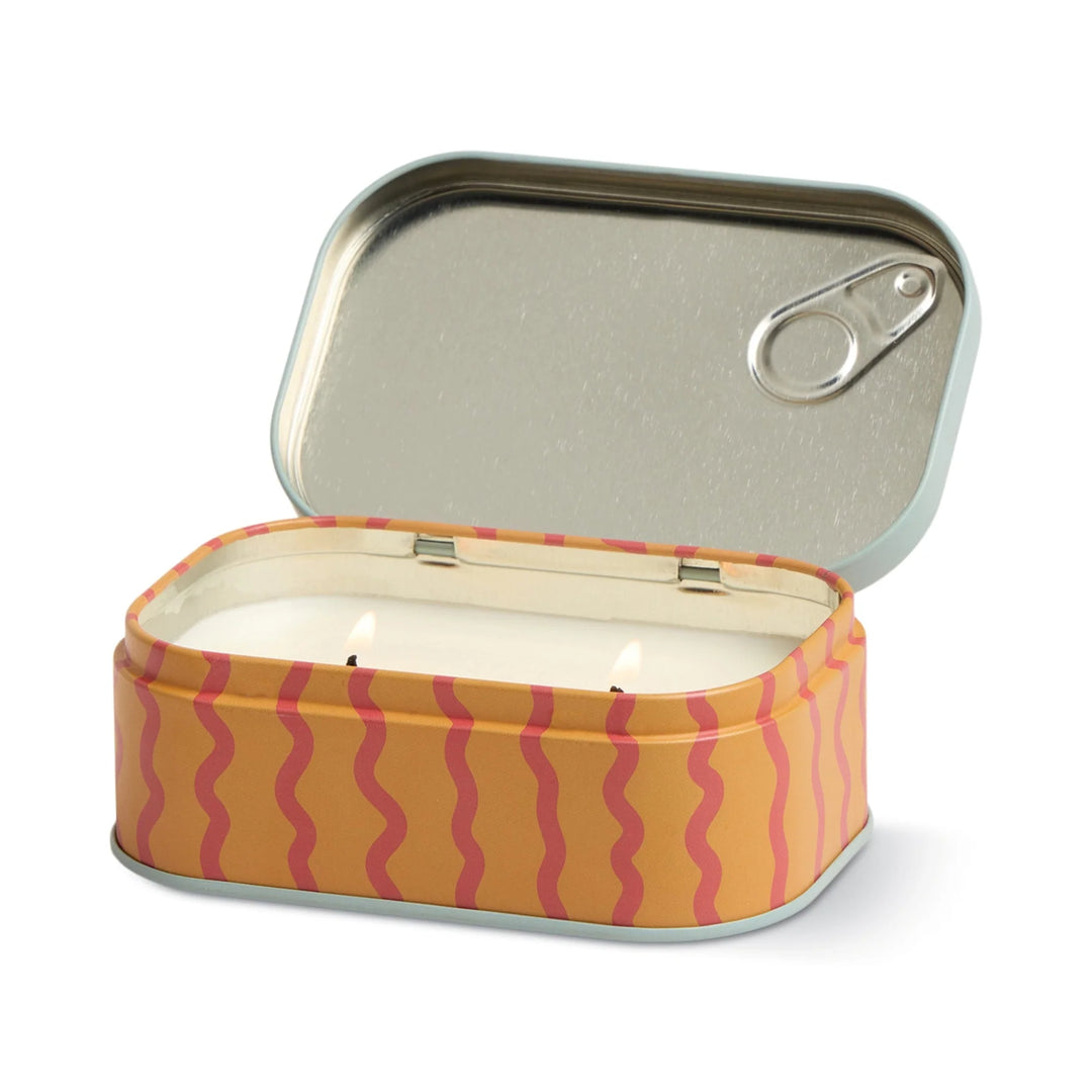 Bistro Orange Printed Tin Candle